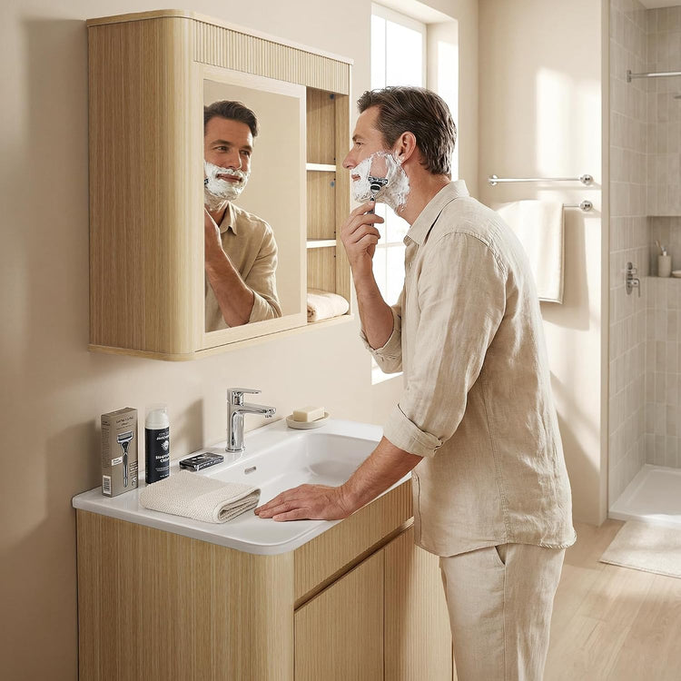 30" Freestanding Bathroom Vanity with Sink, Mirror Medicine Cabinet