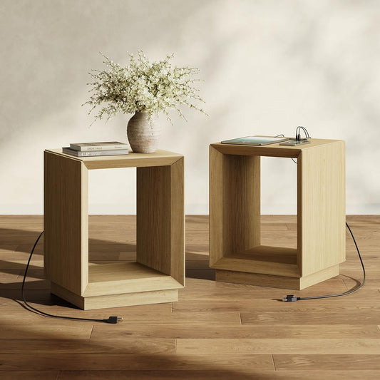 [Pre-Sale] 2-Pack Arlo 21" Nightstands 2-Tier Side Table with Charging Station