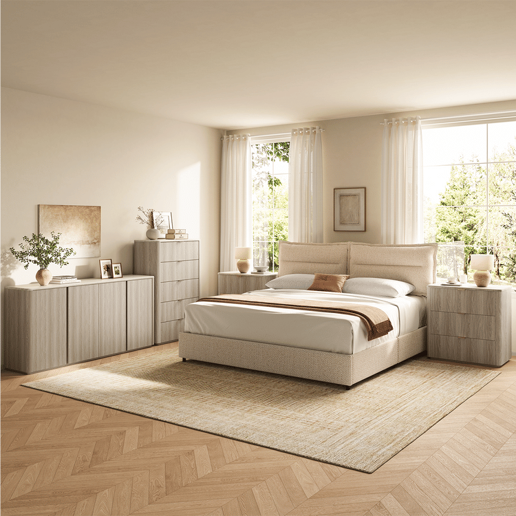 [Pre-Sale] Travertine Grey 4-Door Handleless Soft-Close Sideboard