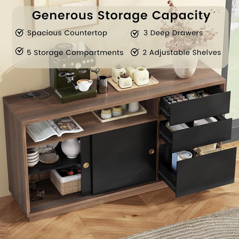 47" Electric Standing Desk with 60" Storage 3 Drawers File Cabinet