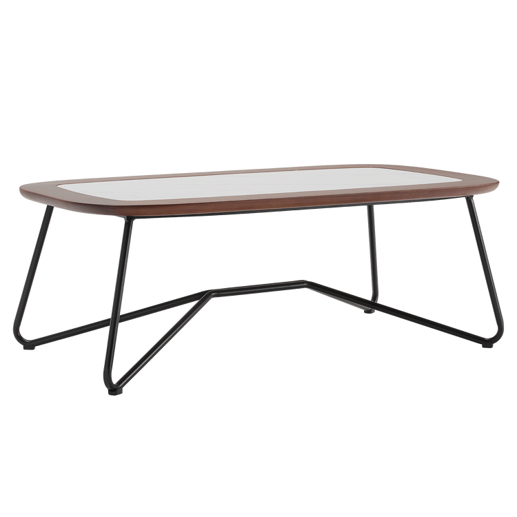 Amalfi 47.2"Outdoor Sintered Stone Coffee Table with Teak Frame