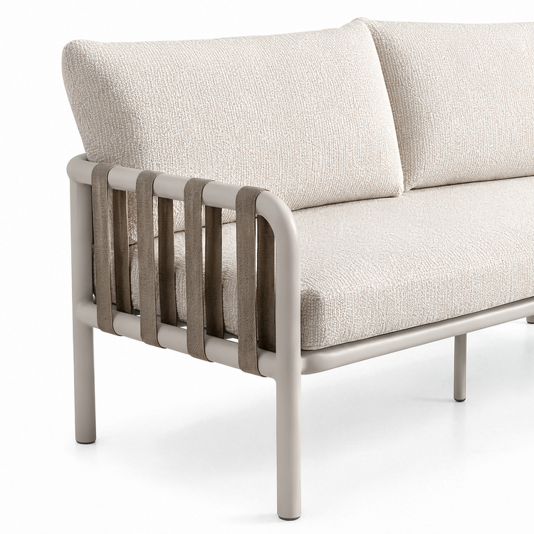 70.9" Outdoor Bold Tube Webbing Loveseat for Garden, Balcony & Yard