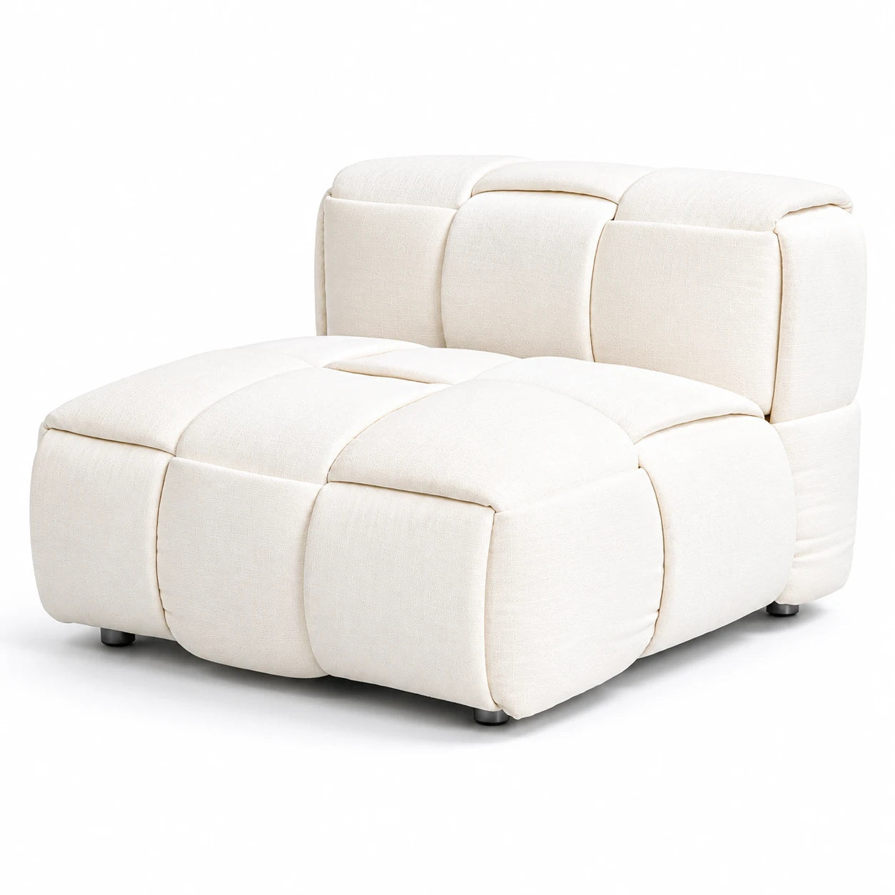 [Pre-Sale] Cream Oversized Accent Chair with Wide Seat and Woven Block Design