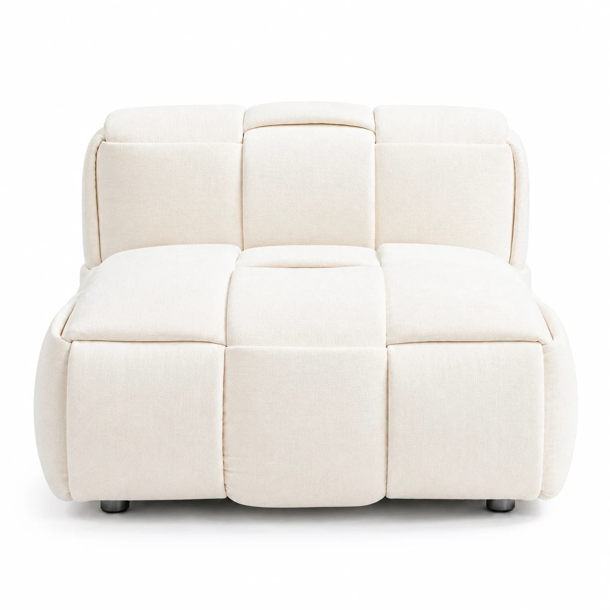 [Pre-Sale] Cream Oversized Accent Chair with Wide Seat and Woven Block Design