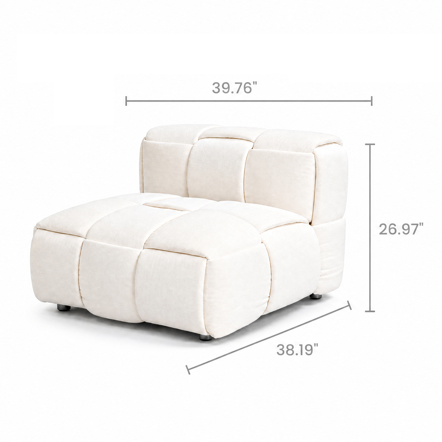 [Pre-Sale] Cream Oversized Accent Chair with Wide Seat and Woven Block Design