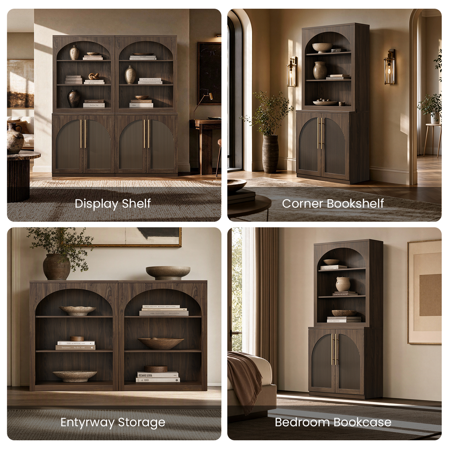 [Pre-sale] Harmo Block 3-Tier Modular Bookshelf, Walnut Wood