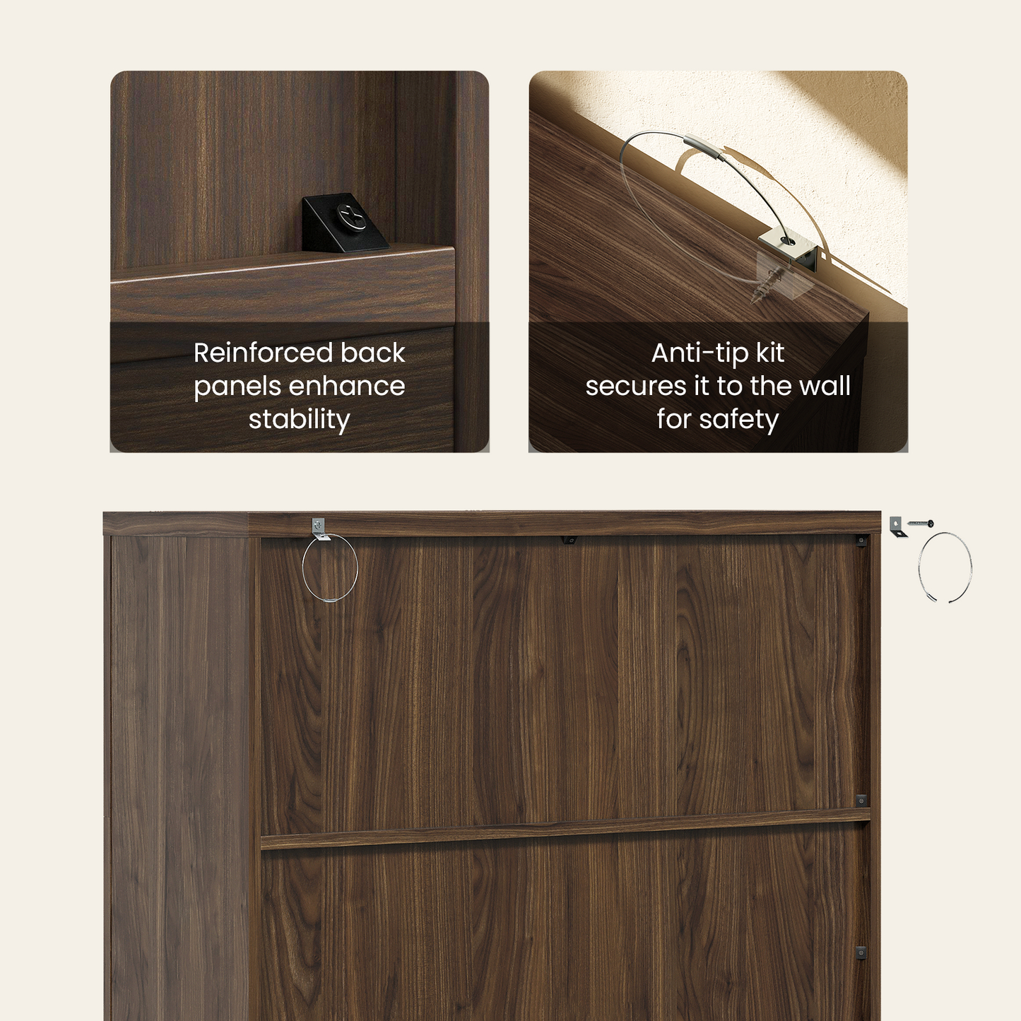 [Pre-sale] Harmo Block 3-Tier Modular Bookshelf, Walnut Wood