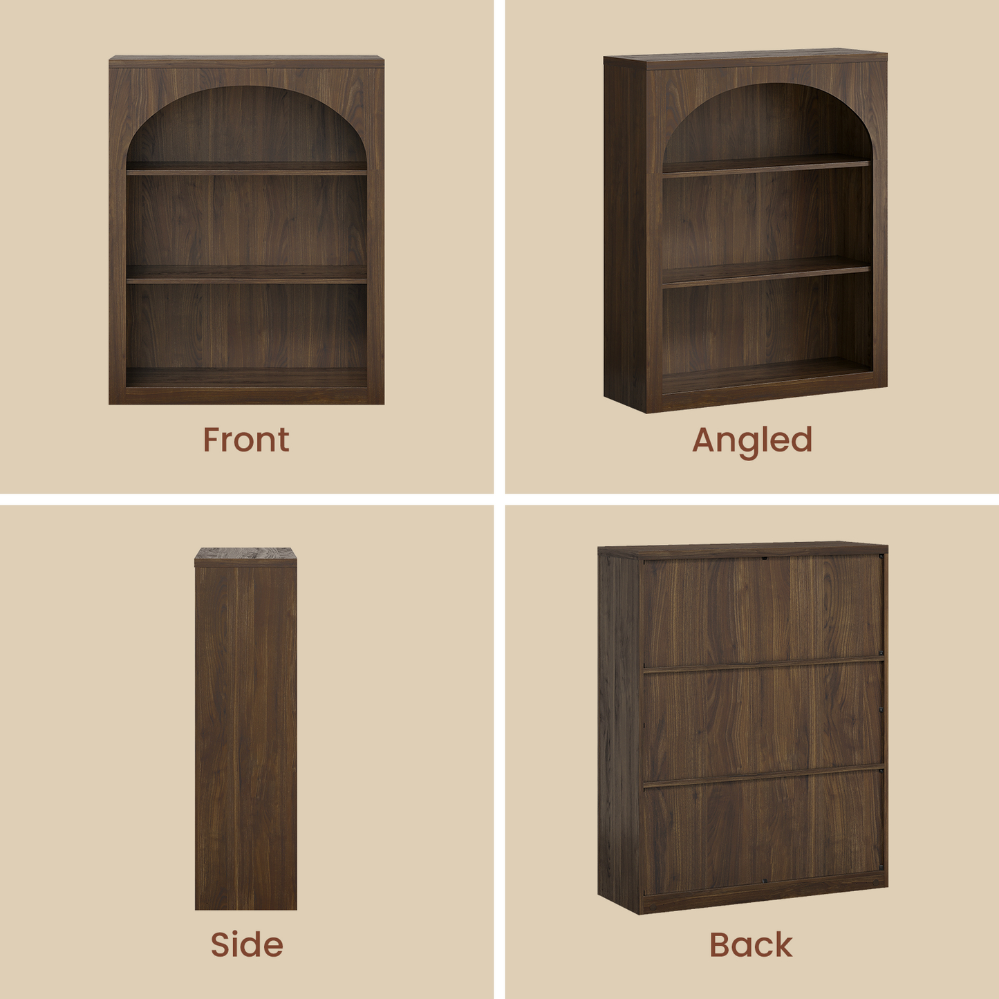 [Pre-sale] Harmo Block 3-Tier Modular Bookshelf, Walnut Wood