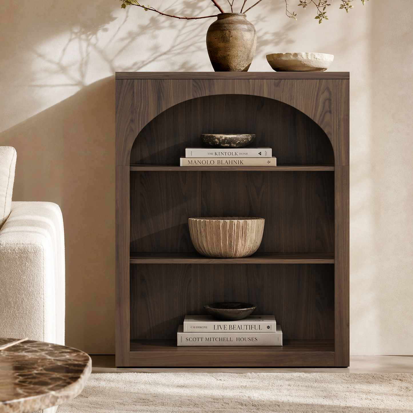 [Pre-sale] Harmo Block 3-Tier Modular Bookshelf, Walnut Wood