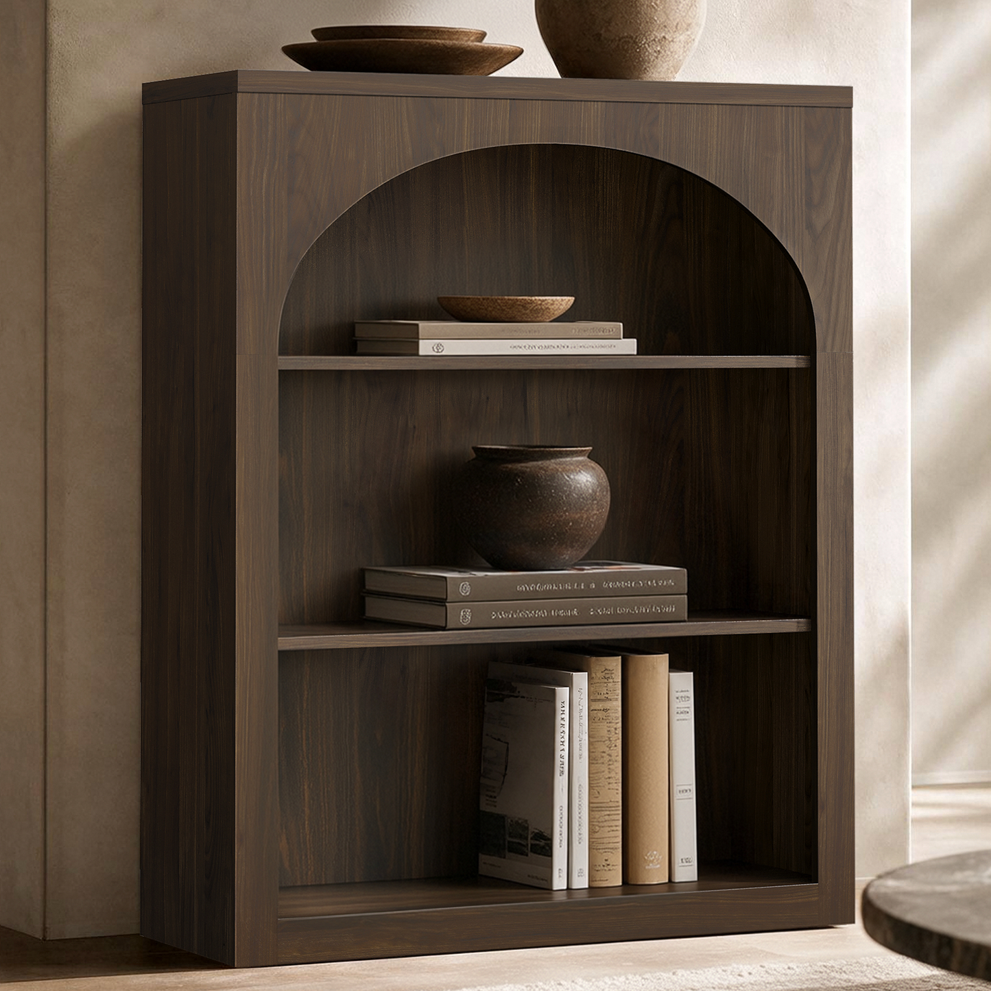[Pre-sale] Harmo Block 3-Tier Modular Bookshelf, Walnut Wood