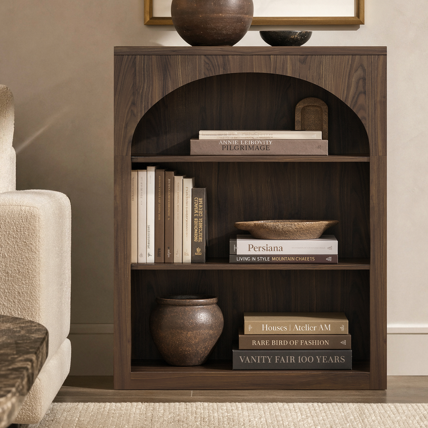 [Pre-sale] Harmo Block 3-Tier Modular Bookshelf, Walnut Wood
