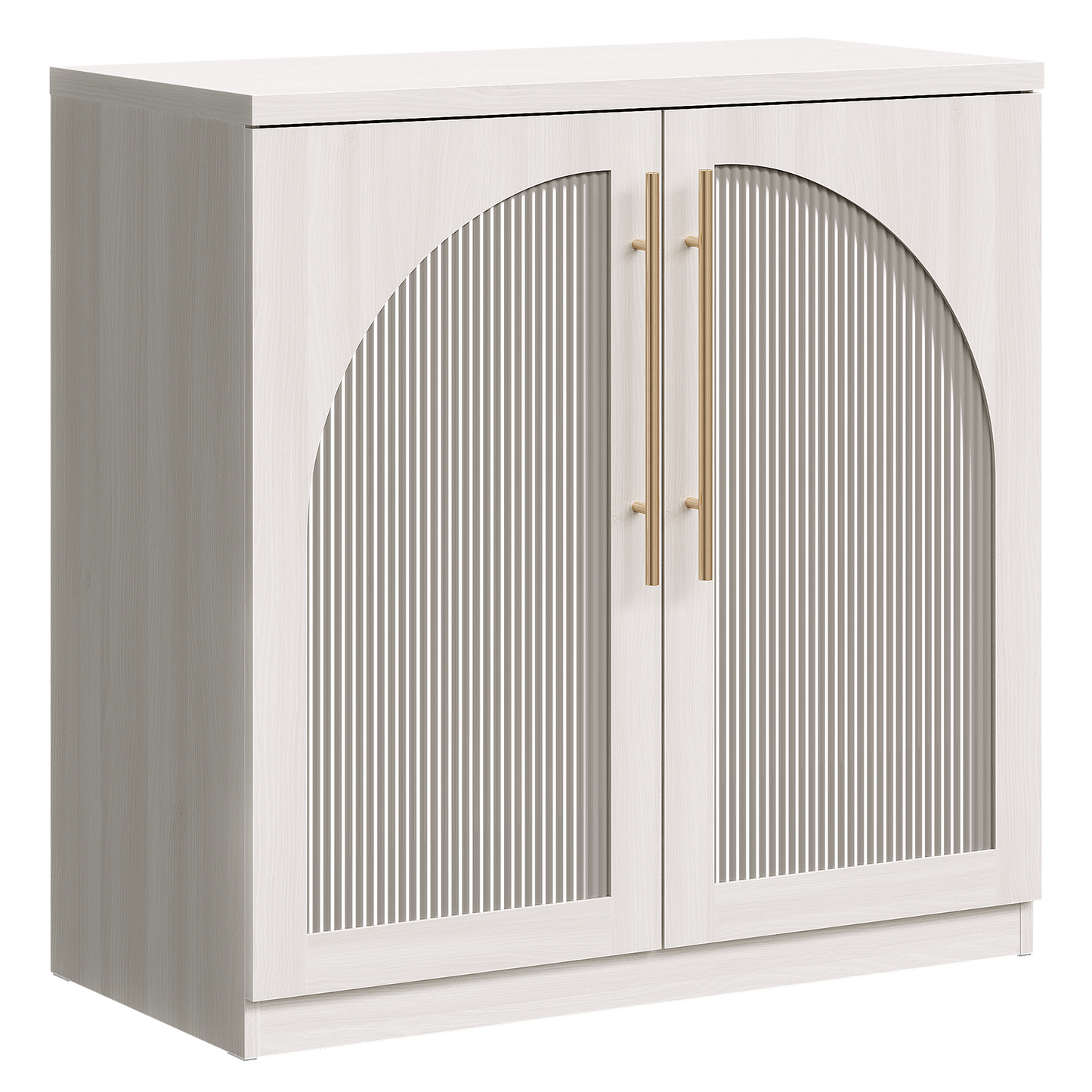 [Pre-sale]Harmo Block 31" Arched Fluted Accent Cabinet Storage Cabinet, White