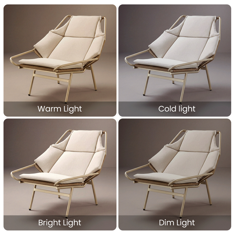46.5" Outdoor Modern Handwoven Rope Lounge Chair with Beige Cushions