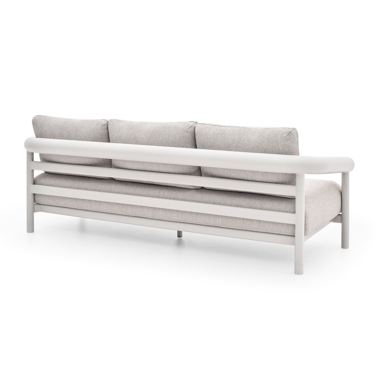 Round Tube 84.7" Outdoor 3-Seater Sofa, Performance Fabric Foam Cushions