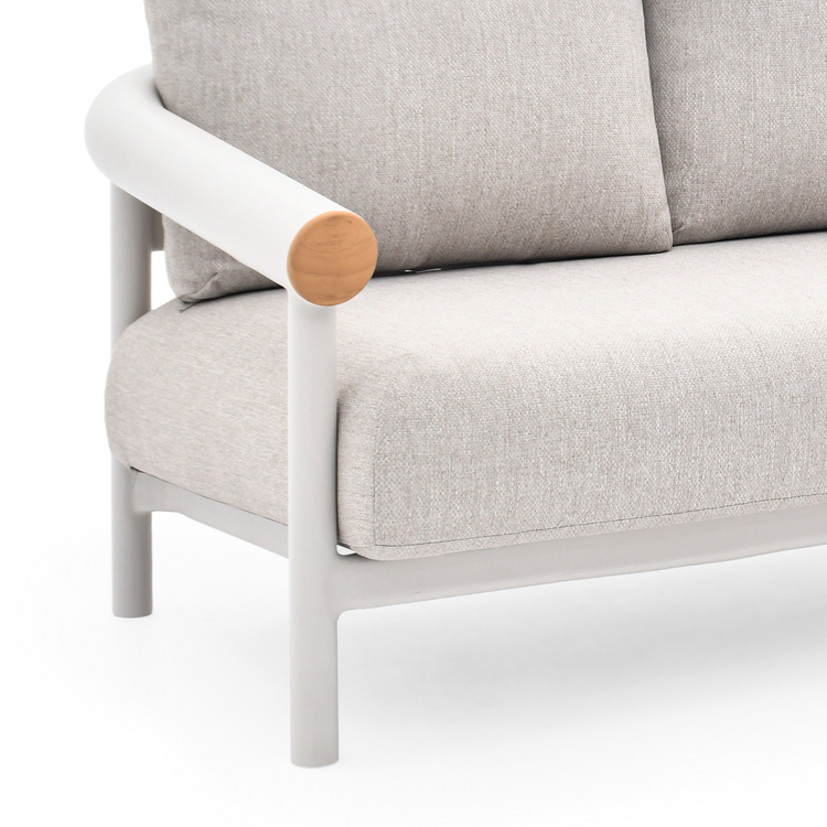 Round Tube 84.7" Outdoor 3-Seater Sofa, Performance Fabric Foam Cushions