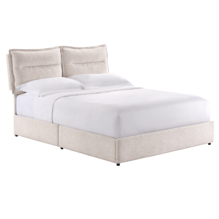 Tareya Queen Upholstered Bed Frame with 4 Storage Drawers, Beige