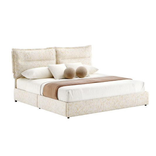 【Sale】 Freya King Upholstered Storage Bed Frame with 4 Drawers, Sandstone Beige