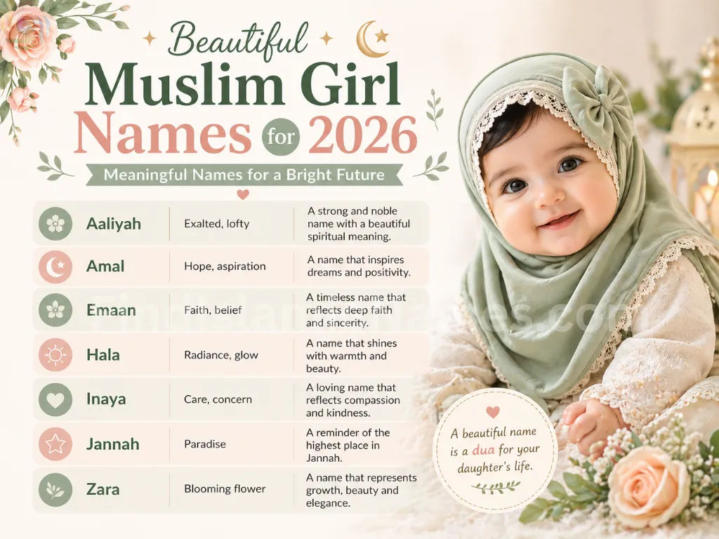 Beautiful Muslim girl names for 2026