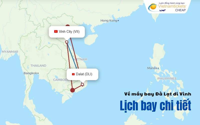 Lịch bay Đà Lạt đi Vinh