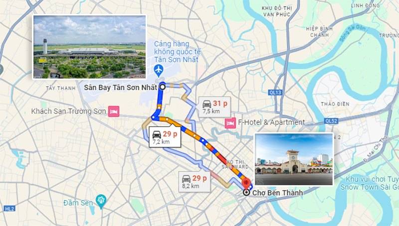 Bạn có thể linh hoạt di chuyển bằng nhiều phương tiện khác nhau vào trung tâm Sài Gòn với thời gian ước tính tầm 25-30 phút | Vé máy bay từ Buôn Ma Thuột đi Sài Gòn