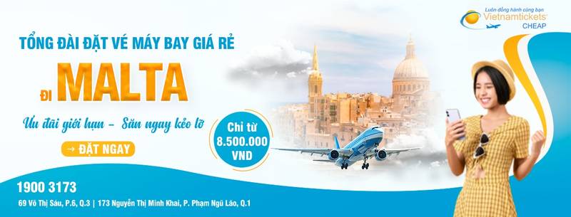 Đặt vé máy bay đi Malta giá rẻ