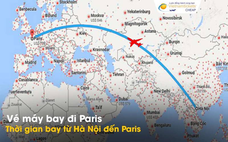 Thời gian bay từ Hà Nội đến Paris