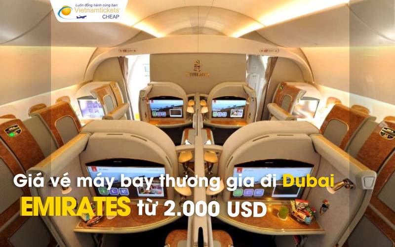 Vé máy bay thương gia đi Dubai Emirates