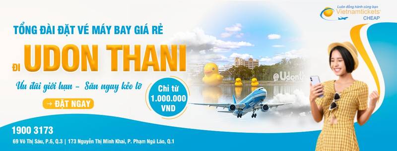 Đặt vé máy bay đi Udon Thani giá rẻ