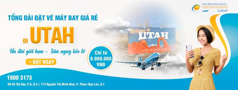 Đặt vé máy bay đi Utah giá rẻ