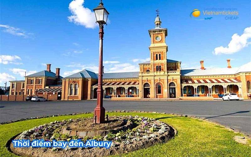 Thời điểm bay đến Albury