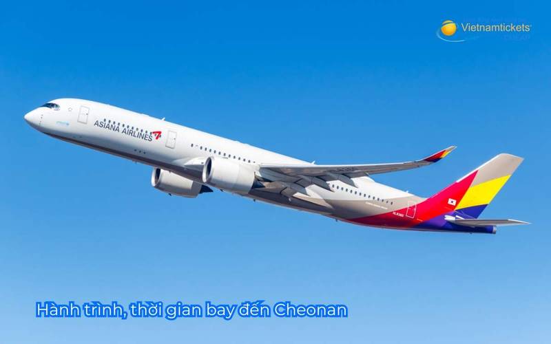 Hành trình, thời gian bay đến Cheonan