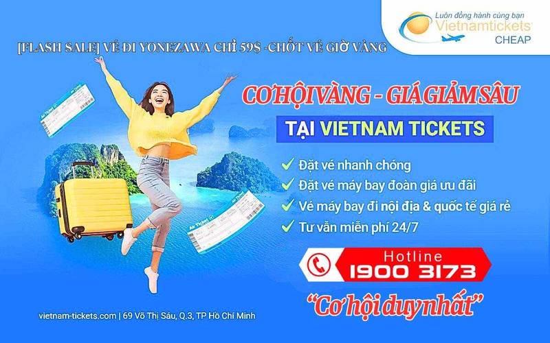 Vé đi Yonezawa chỉ 59$
