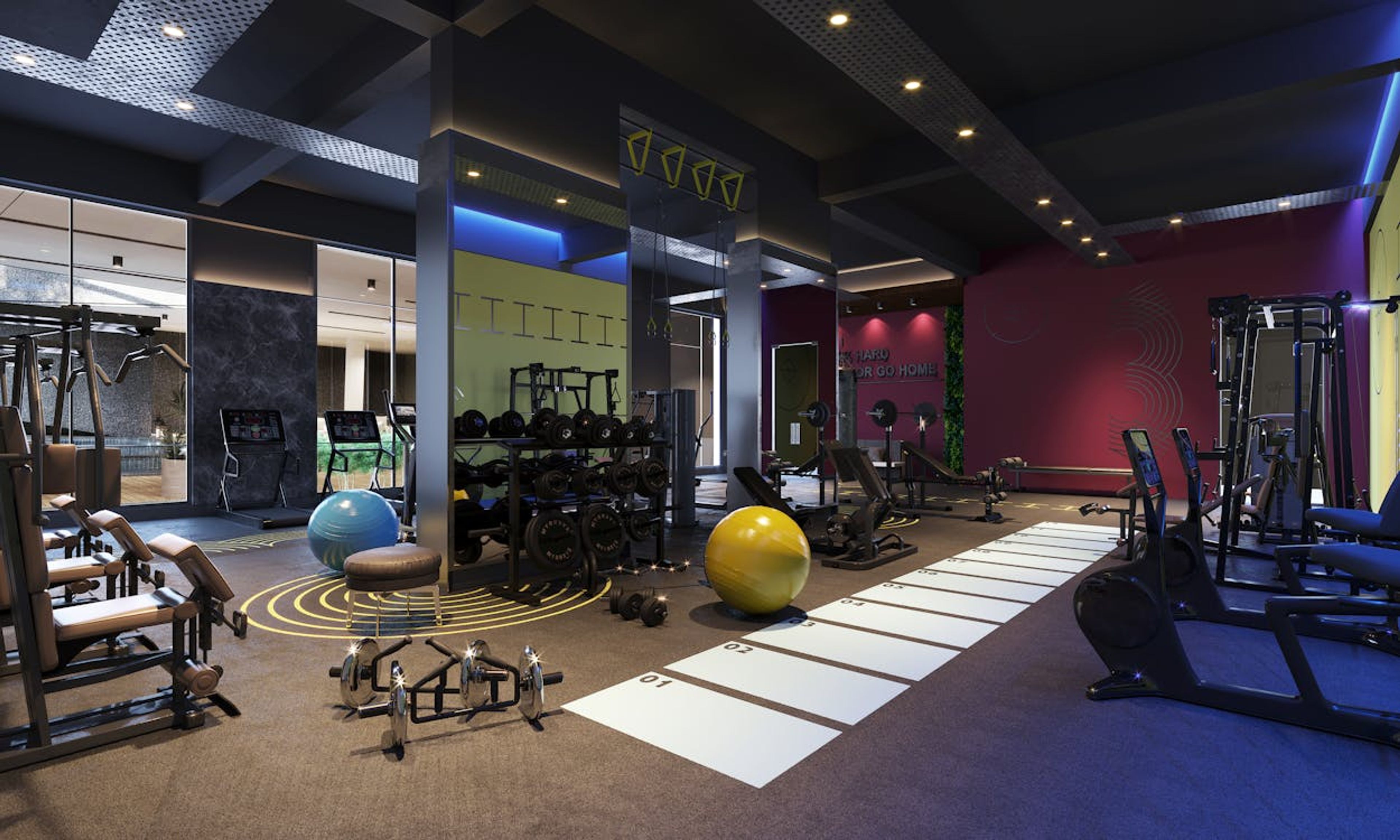 Spacious open gym area