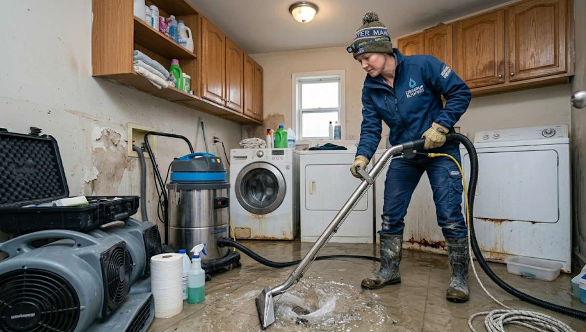 Flooded Laundry Room Cleanup in Enumclaw, WA