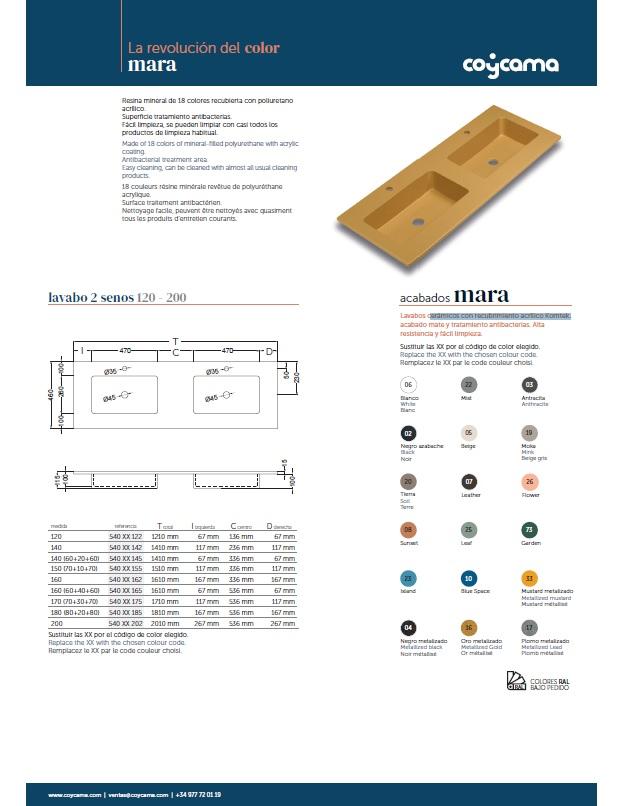Mobilier baie Masai Mara Blue Space, consolă compozit 2 cuve și