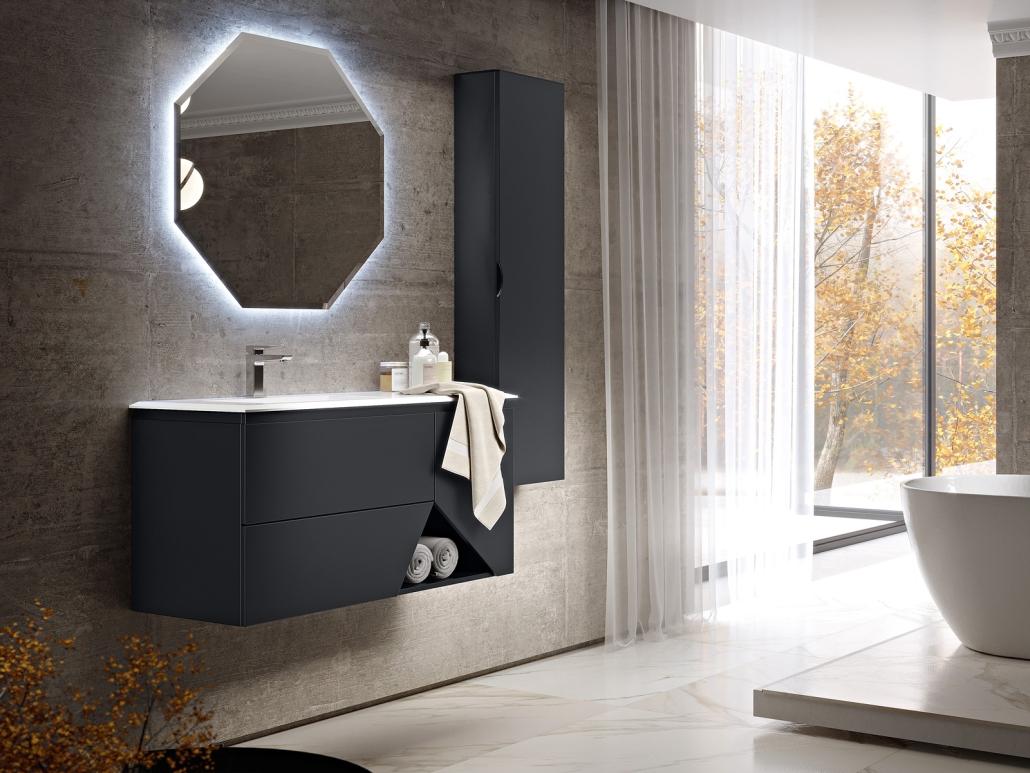 Mobilier baie suspendat Nero Grafite suspendat 105x45xh55 cm
