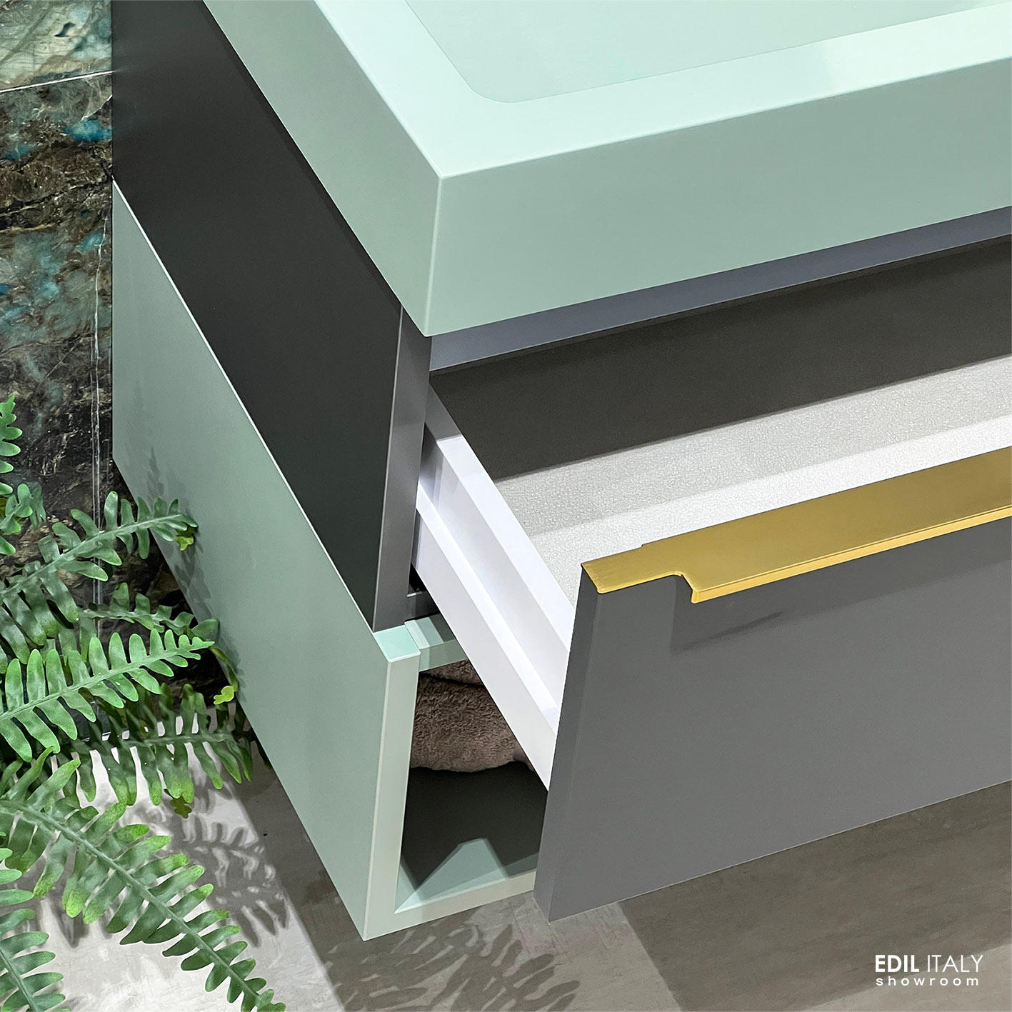 Compozitie mobilier baie suspendat modern natural Darya 100 cm