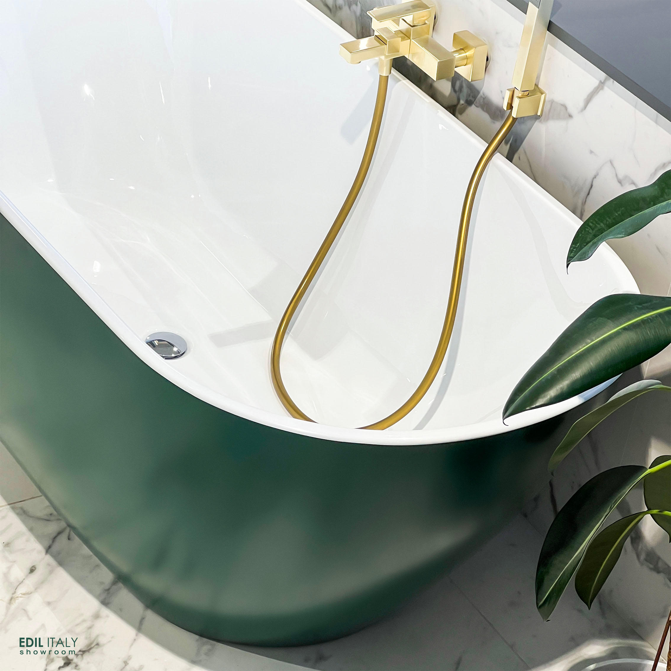 Cada Freestanding Sun -GSG interior alb,exterior verde 170x81xh61