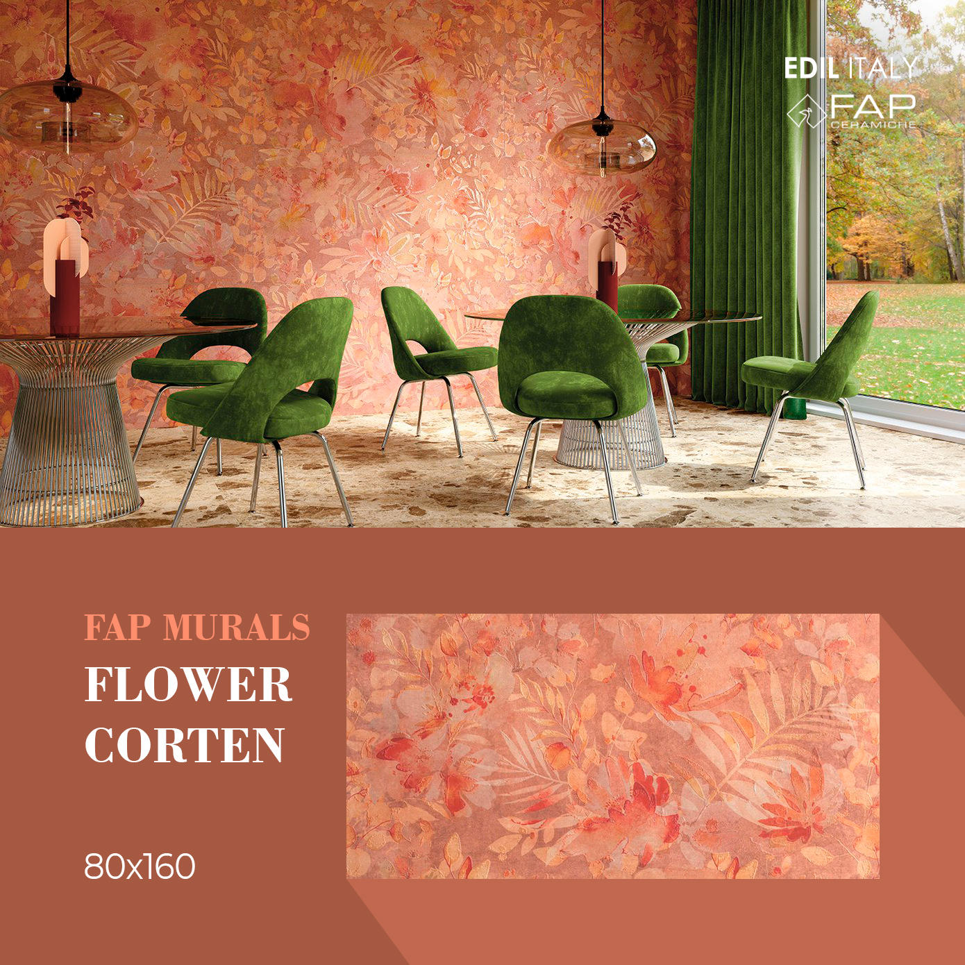 Decor floral FAP CORTEN fRFO 80x160 | Edil Italy