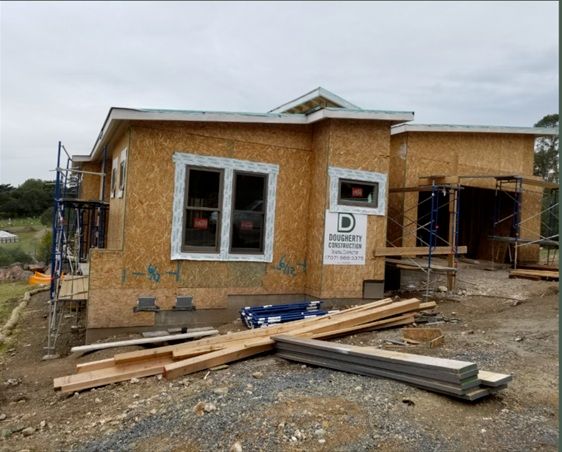 Pascale Place Napa framing progress side elevation