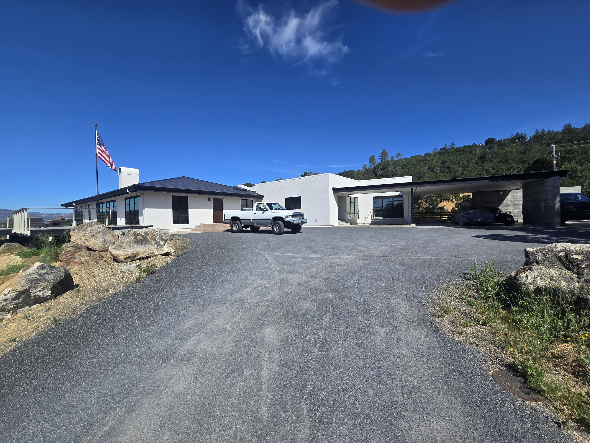 Greenfield Way St Helena front exterior with driveway and flag