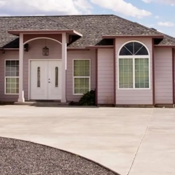 Finished concrete driveway