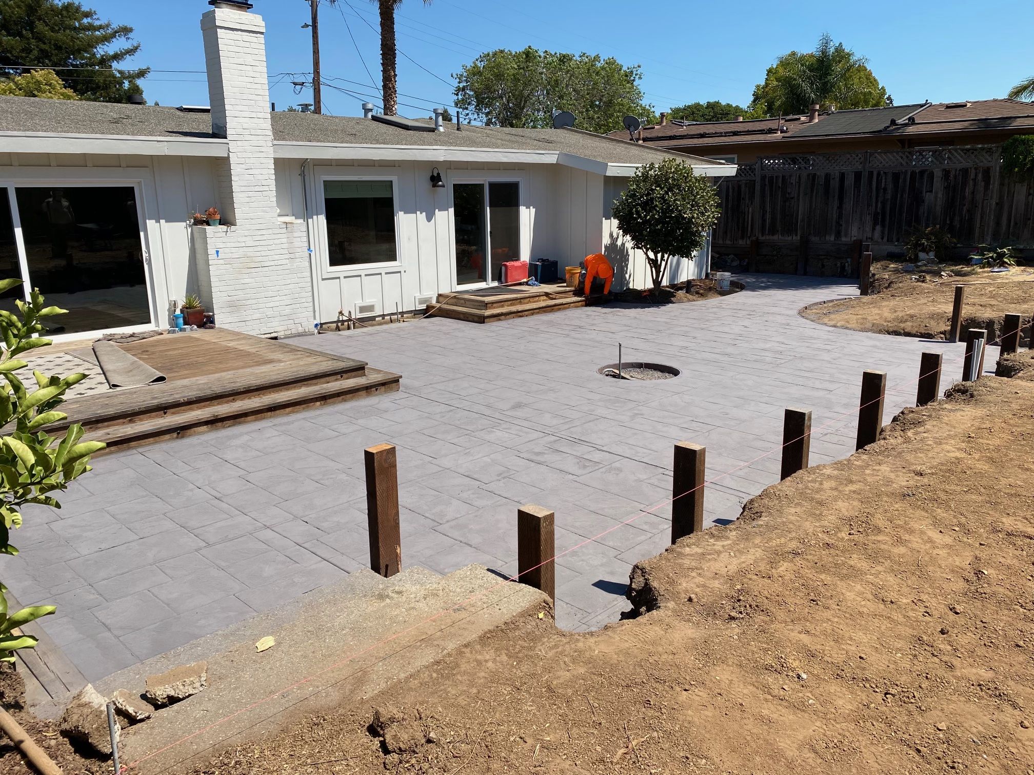 Custom concrete patio