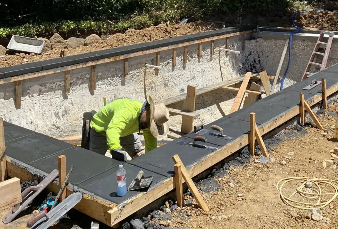 Concrete pool deck