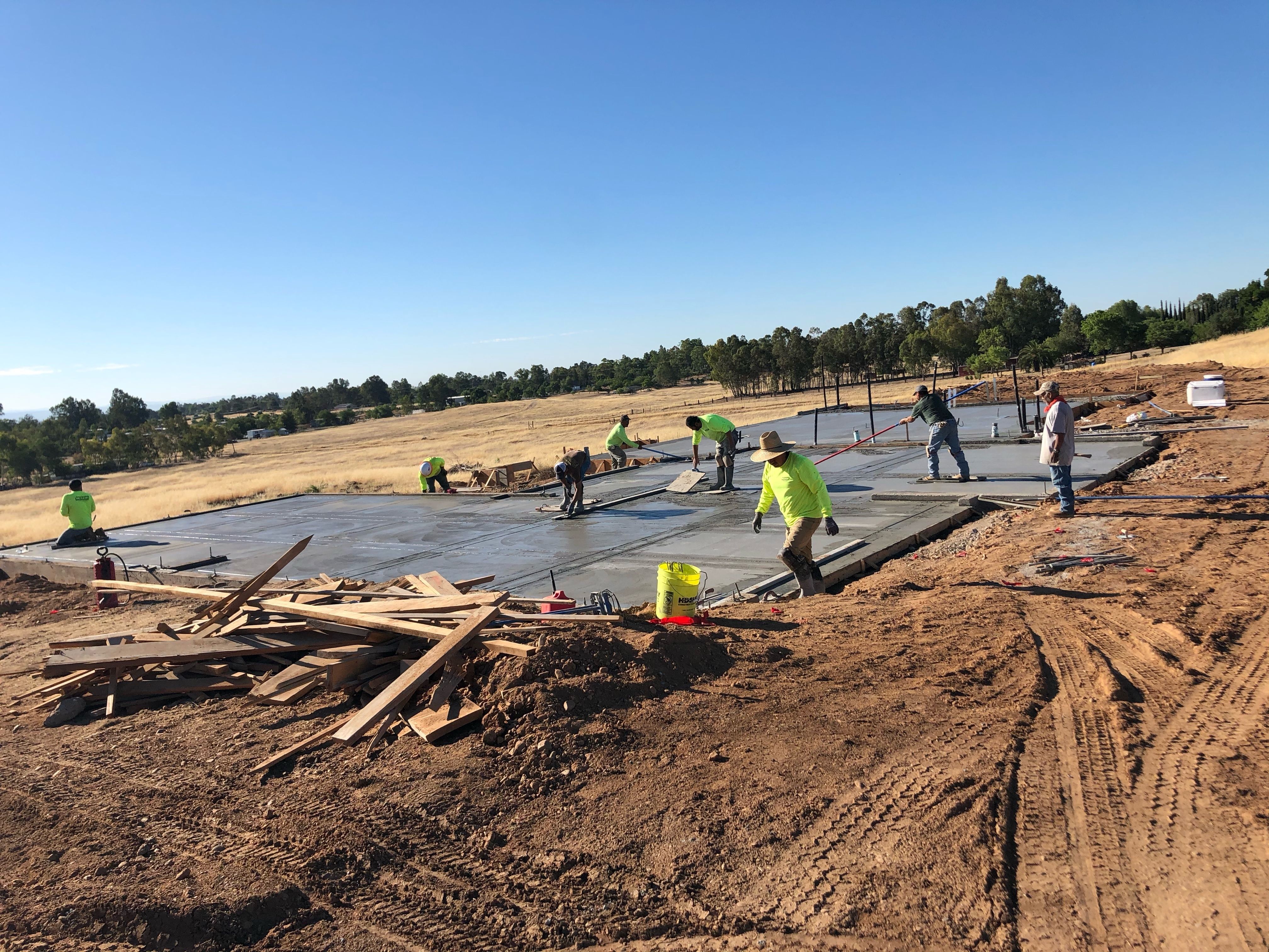 Concrete foundation construction project