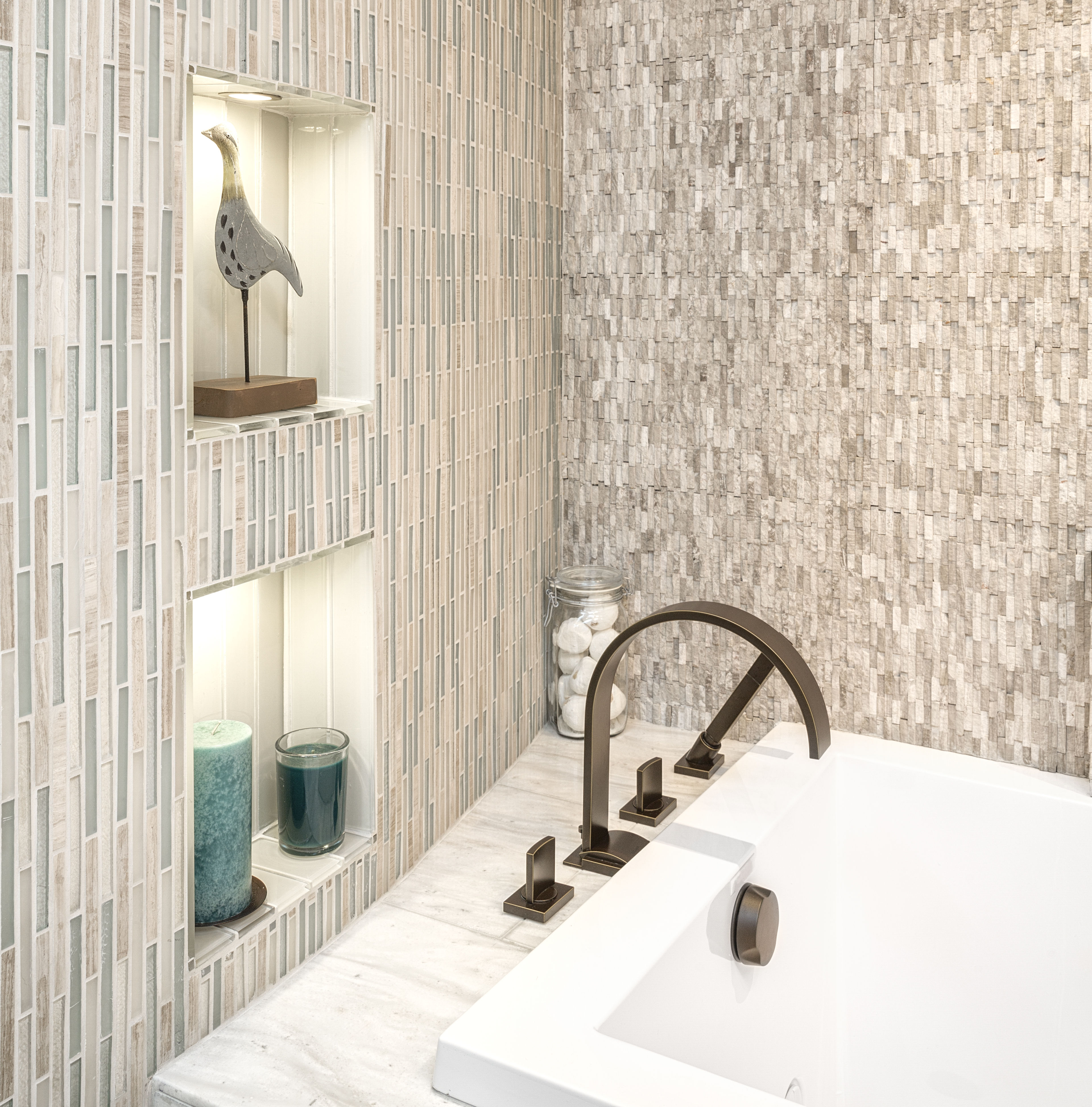 Detailed tile and stone installation work completed by London Tile Co