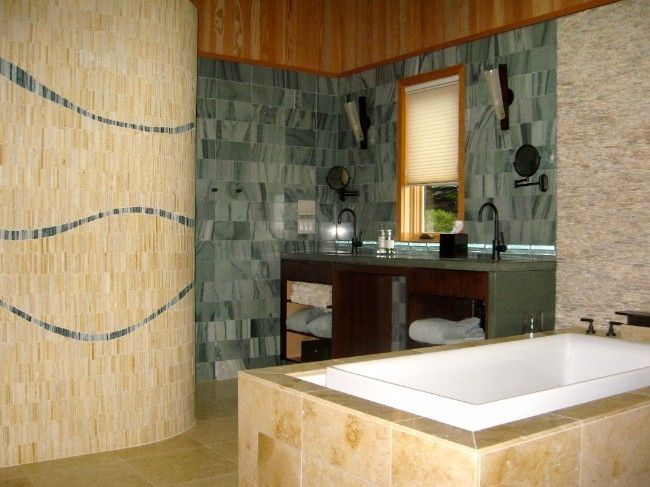 Glass tile and mosaic installation by London Tile Co