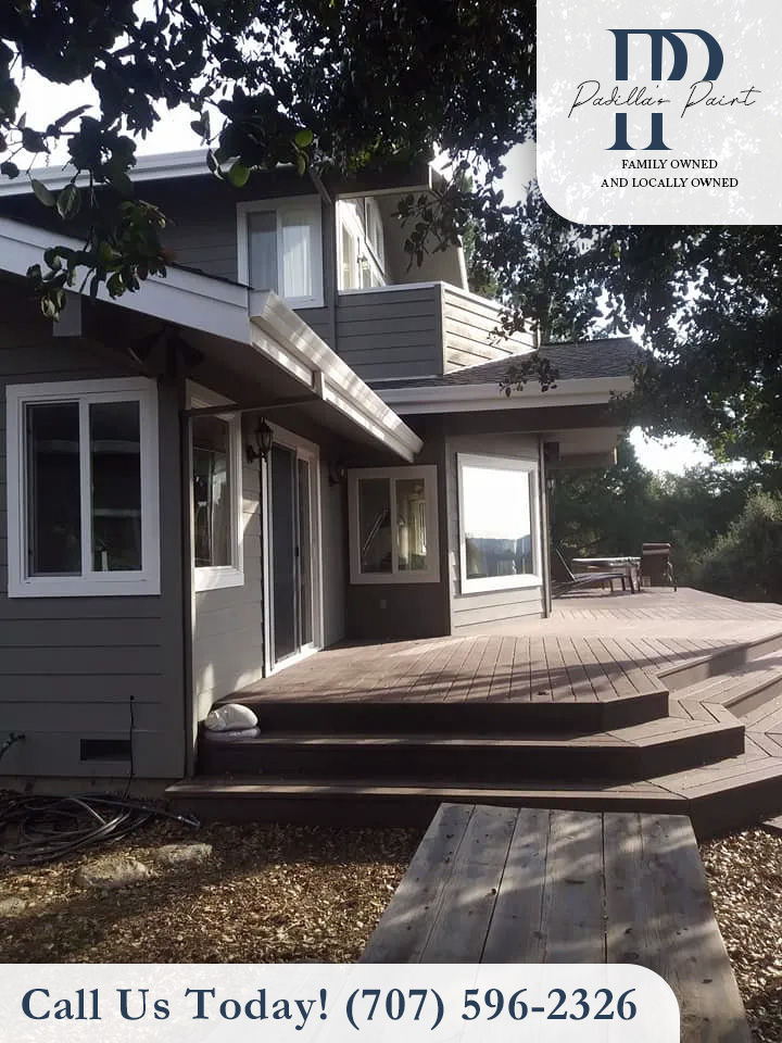 Padilla's Paint completed exterior painting project with company contact information