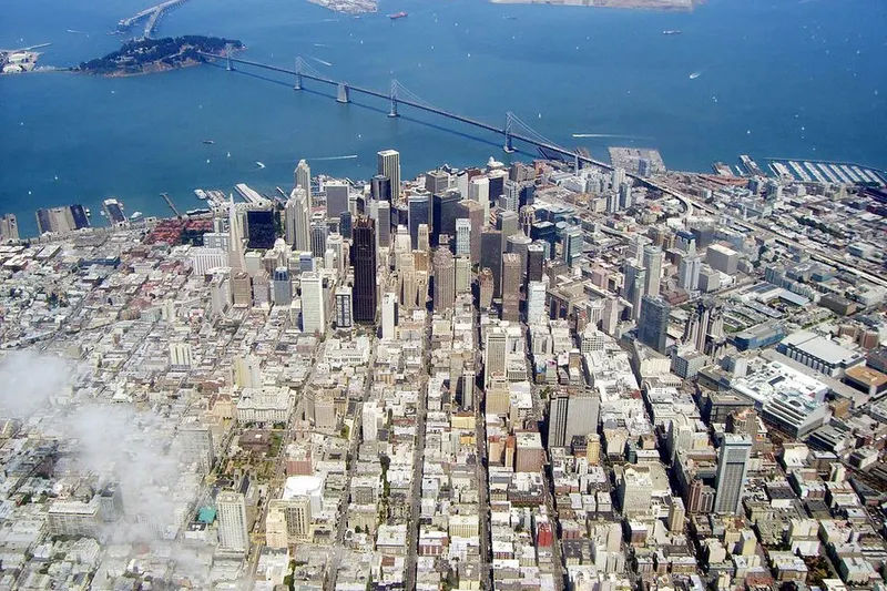 Aerial view of San Francisco and the Bay