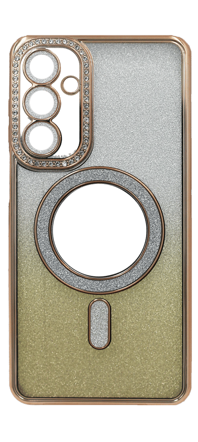 Silicone cover Chrom Border Mirror Magsafe Samsung S24 FE SM-S721B Gold